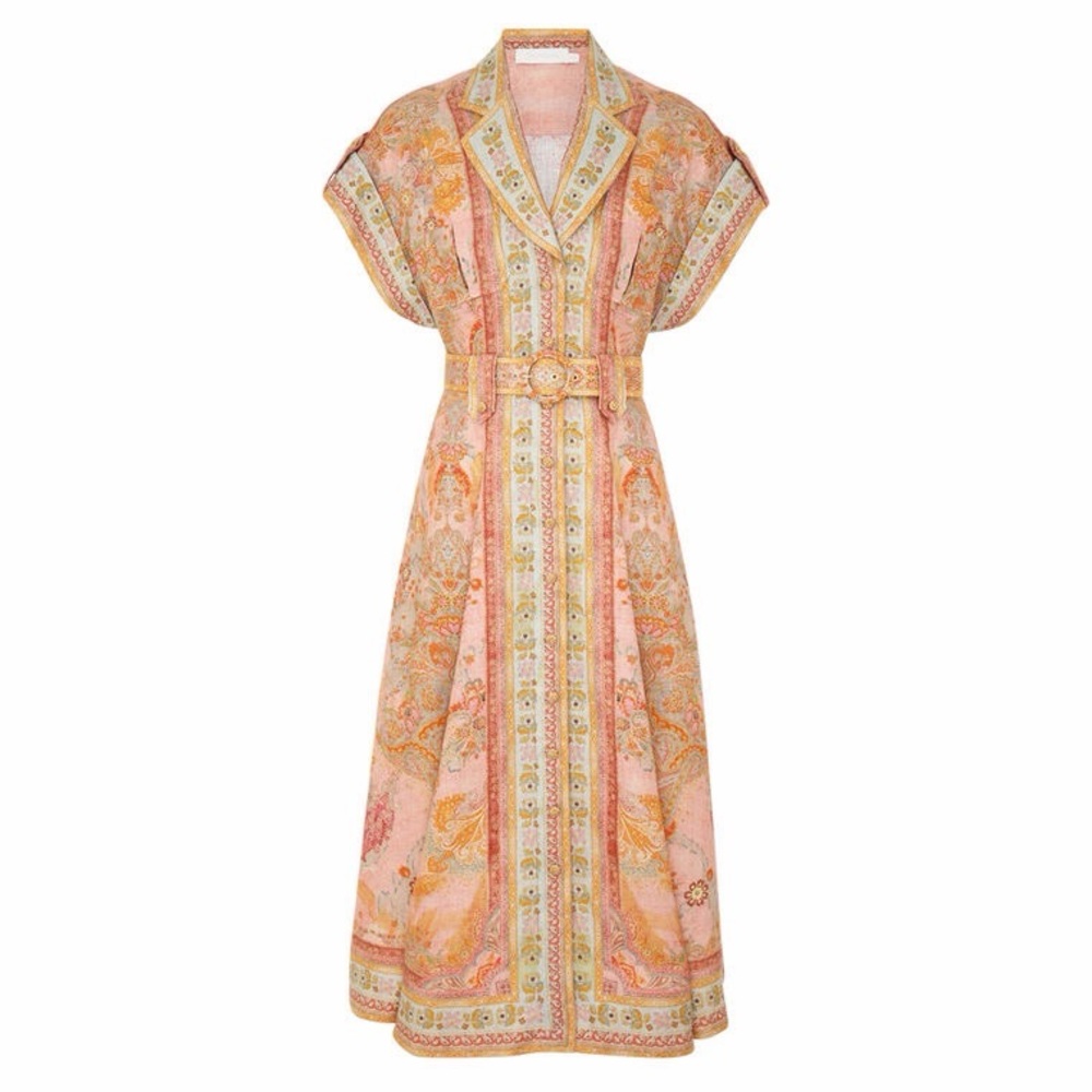 NWT Zimmermann Acacia Linen Shirt Dress 3 or US L - Picture 4 of 11
